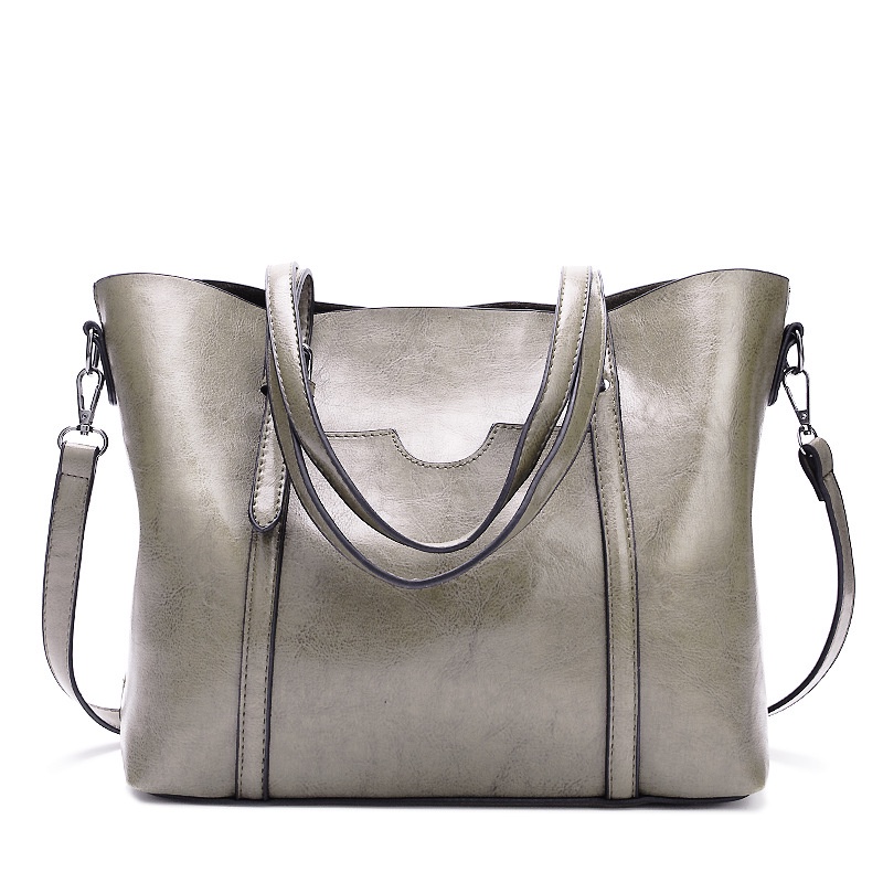 IELGY Fashionable Women's Big Bag All-match One-shoulder Messenger Simple Oil Wax Pitot