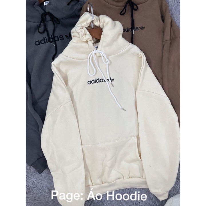 Áo hoodie nam nữ form rộng adi unisex  - Áo thu đông chất nỉ kiểu màu trắng be đen nâu xám | BigBuy360 - bigbuy360.vn
