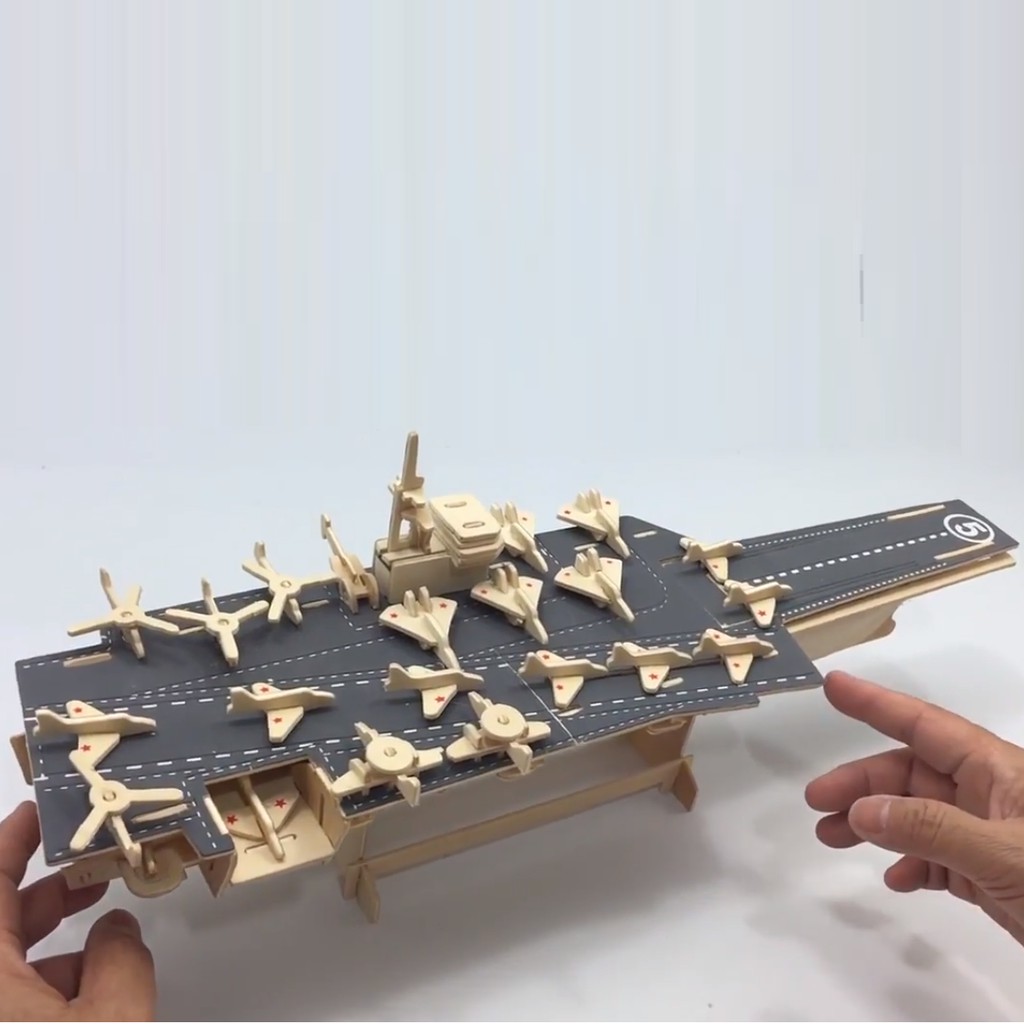 Đồ chơi lắp ráp gỗ 3D Mô hình Tàu sân bay 1