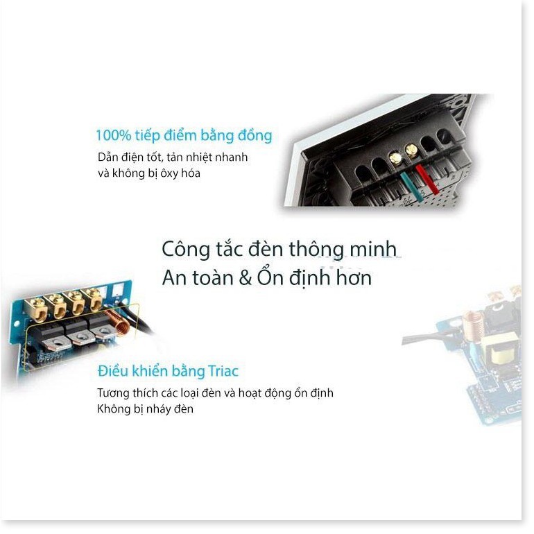 Công tắc cảm ứng điều khiển từ xa Broadlink TC2 US mặt chữ nhật (3 Nút bấm)