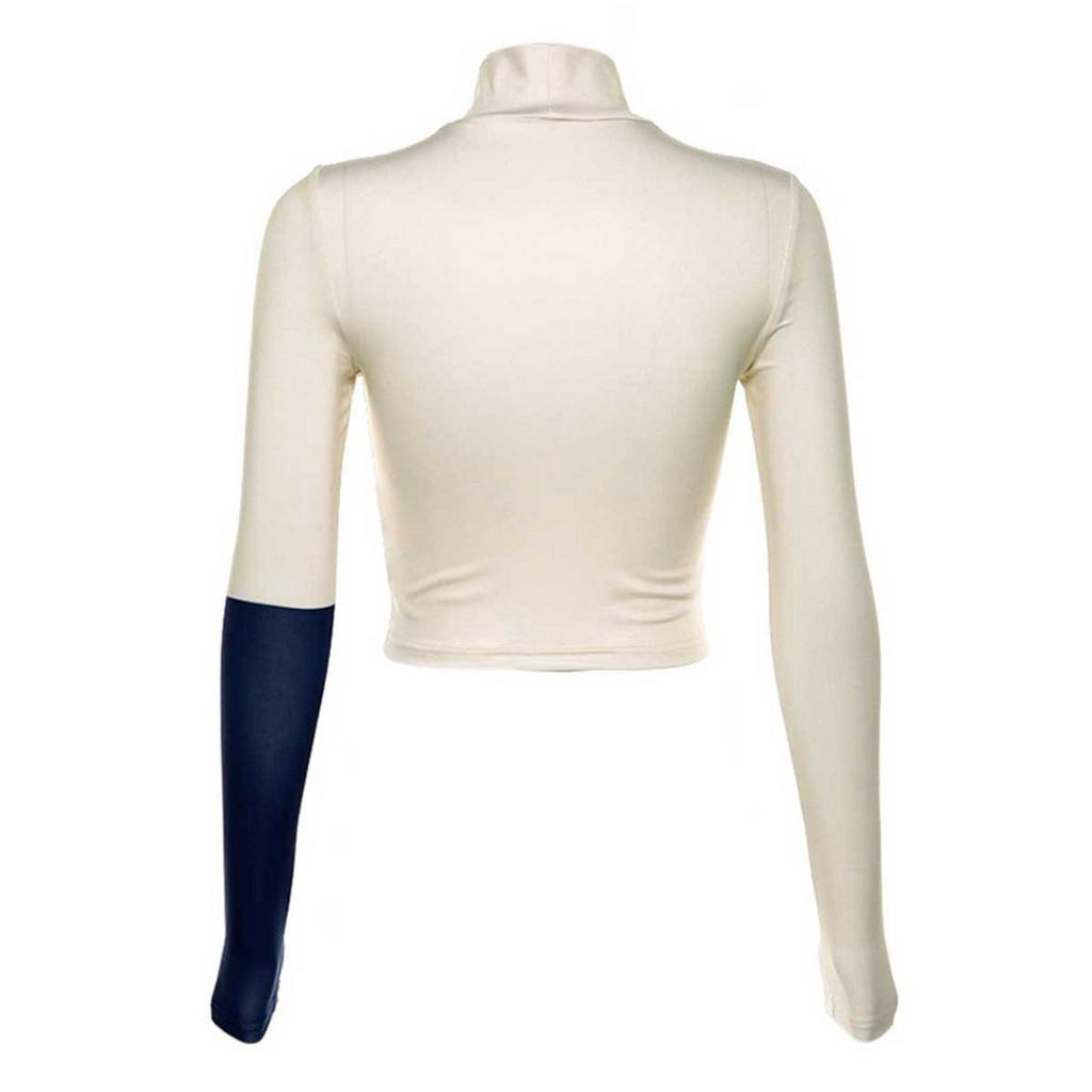 Áo croptop tay dài in họa tiết cá tính thời trang cho nữ