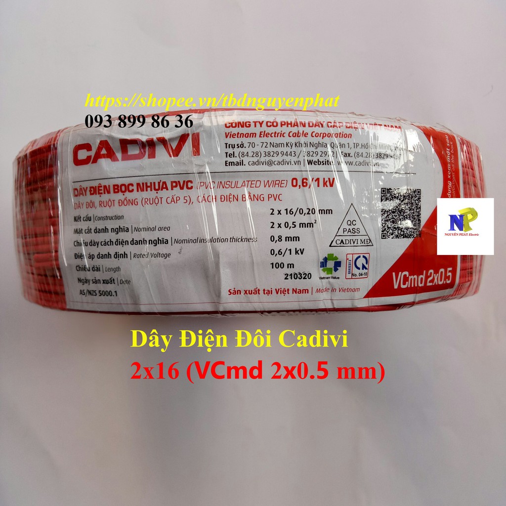 Dây Điện Đôi Cadivi - Bán Lẻ 1 Mét