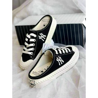 Giày Sục thể thao nữ NY, sục M.L.B, Sục đế cao su thêu chữ cao cấp