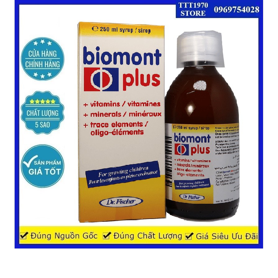 Biomont Plus Chai 250 ML - Bổ sung vitamin và khoáng chất cho trẻ em đang phát triển.