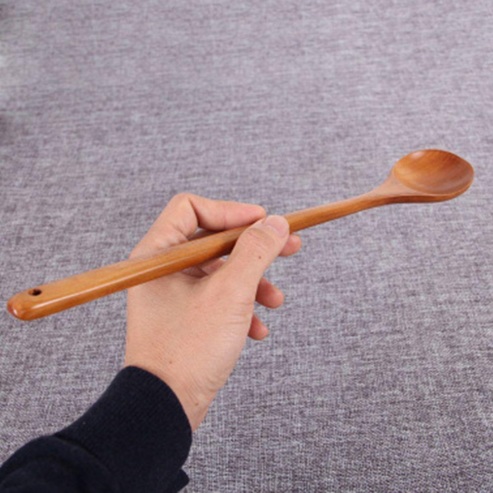 Muỗng Gỗ Tre Cán Dài Tiện Dụng Cho Bé Uống Trà / Cà Phê
