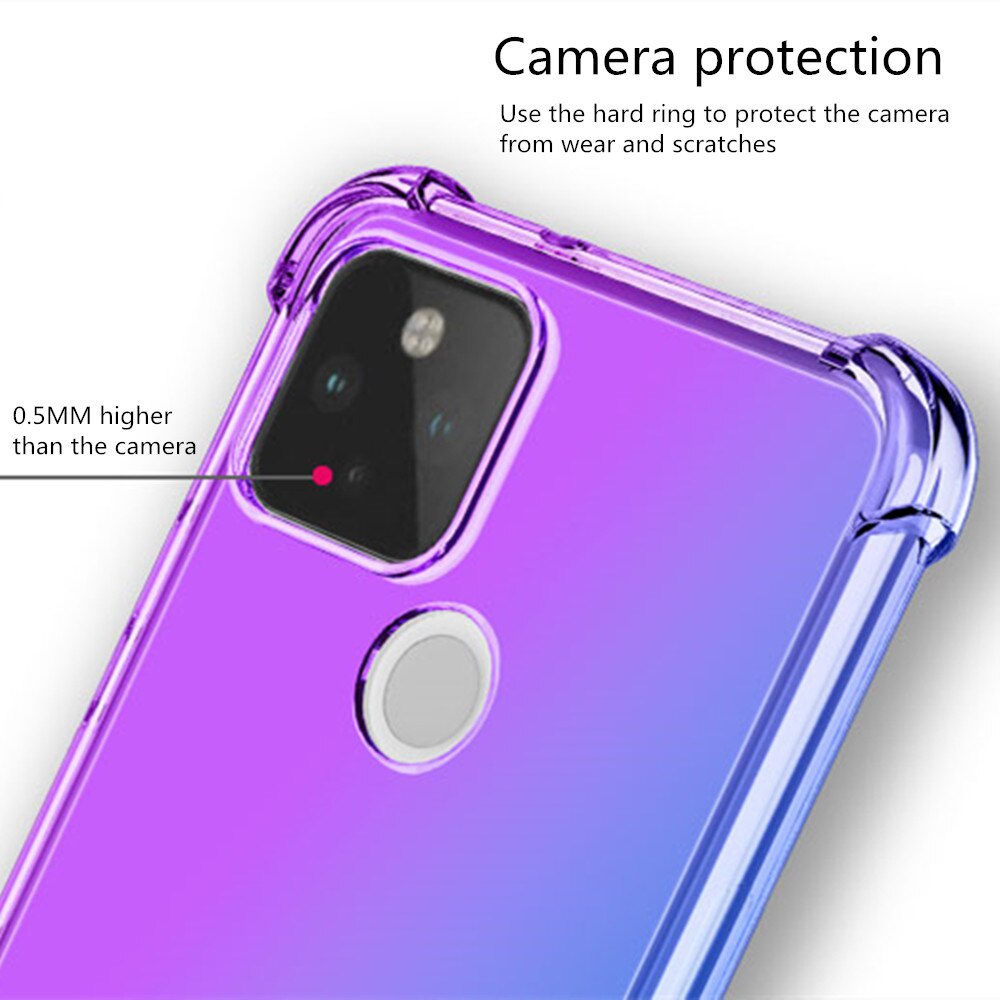 Ốp điện thoại silicon TPU mềm trong suốt chống rơi màu gradient cho Google Pixel 6 5 XL 5A 4A 5G 4 4XL