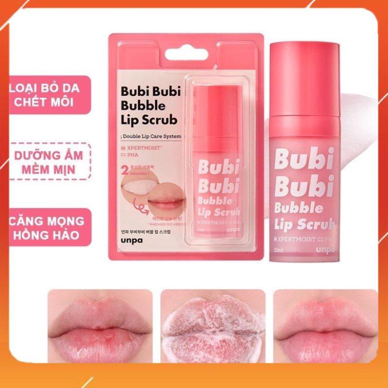 [CHÍNH HÃNG] Tẩy Da Chết Môi Sủi Bọt Bubi Bubi Bubble Lip Scrub (chính hãng)