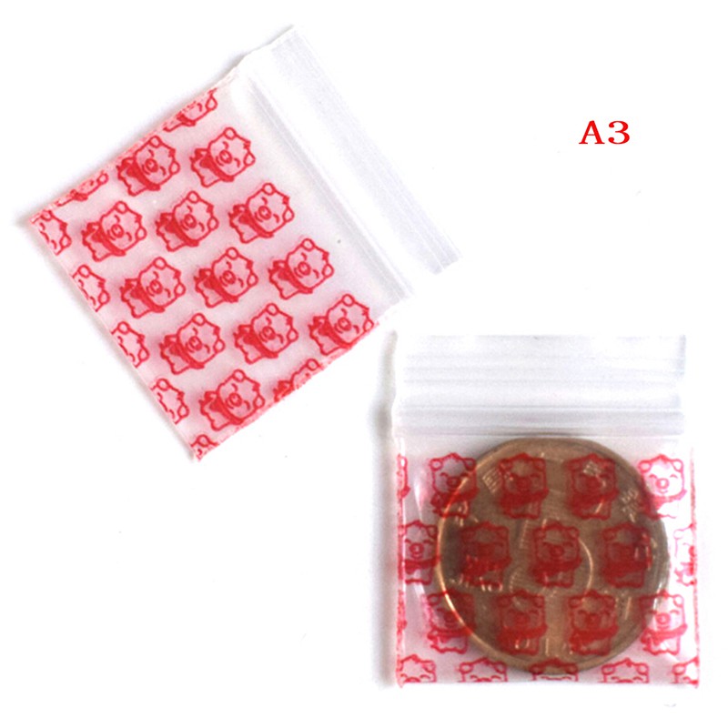 Set 100 túi nhựa JETTING màu sắc trong suốt đựng đồ tiện dụng 8ml