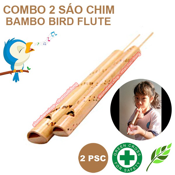 Bộ 2 Sáo Chim Rút Bằng Tre Thân Thiện Môi Trường An Toàn Cho Trẻ Nhỏ Tạo Tiếng Chim Sinh Hoạt Ngoài Trời