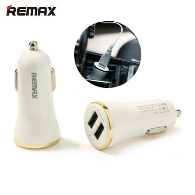 Tẩu Sạc Ô Tô Remax RCC-206 (2 cổng USB)- Tẩu Sạc Xe Hơi- Bảo Hành Toàn Quốc.