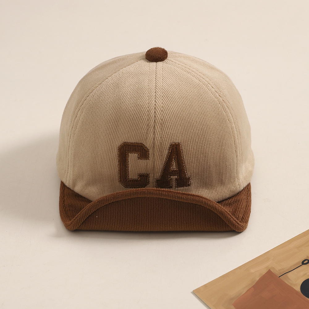 Mũ Lưỡi Trai Nhung Kẻ Thêu Chữ Nhiều Màu Sắc Phong Cách Hàn Quốc Dành Cho Trẻ Nhỏ