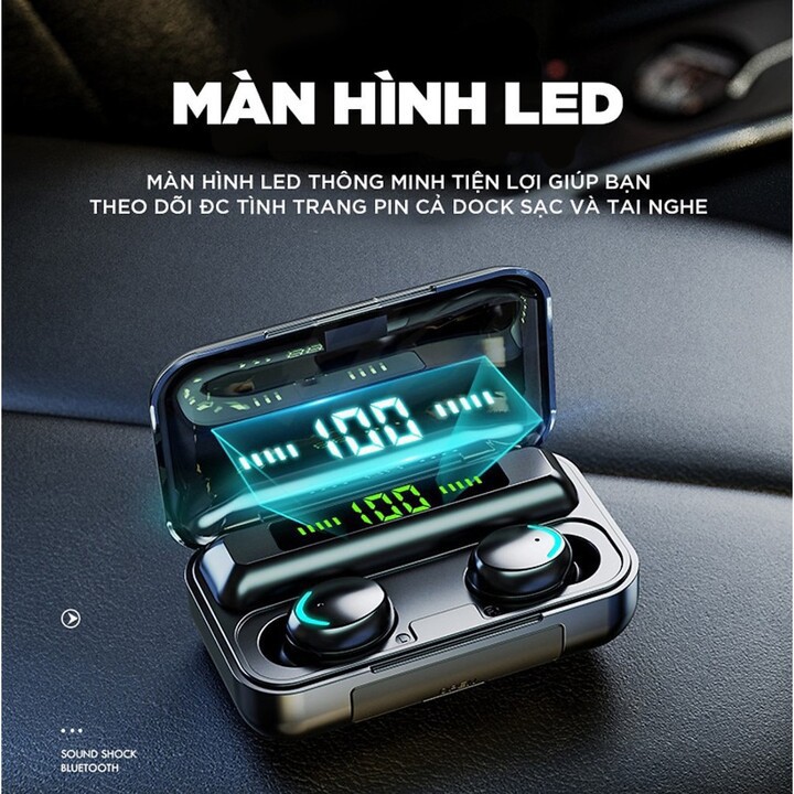 Tai nghe Bluetooth Amoi F9 Pro không dây Bluetooth 5.0 3500mA  Cảm ứng vân tay Hiển thị pin kỹ thuật số | BigBuy360 - bigbuy360.vn