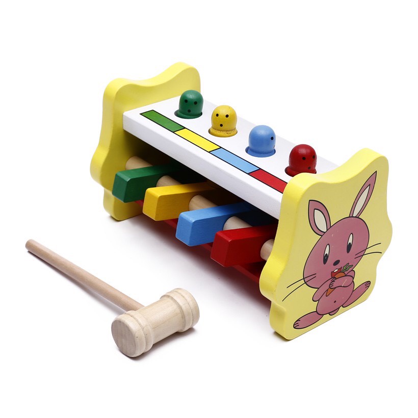 Đồ chơi đập chuột con thỏ bằng gỗ cho bé từ 2 tuổi