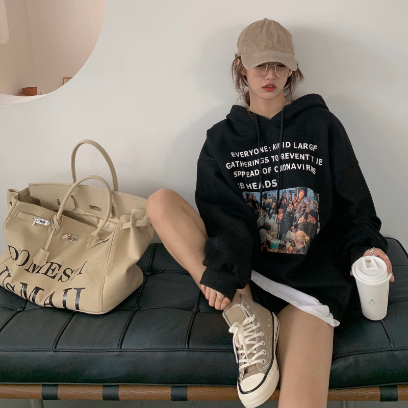 Áo Hoodie Tay Dài Dáng Rộng Thời Trang Xuân Thu Cho Nữ 2021 | BigBuy360 - bigbuy360.vn