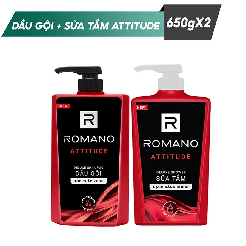 Combo Dầu Gội và sữa Tắm Romano Attitude
