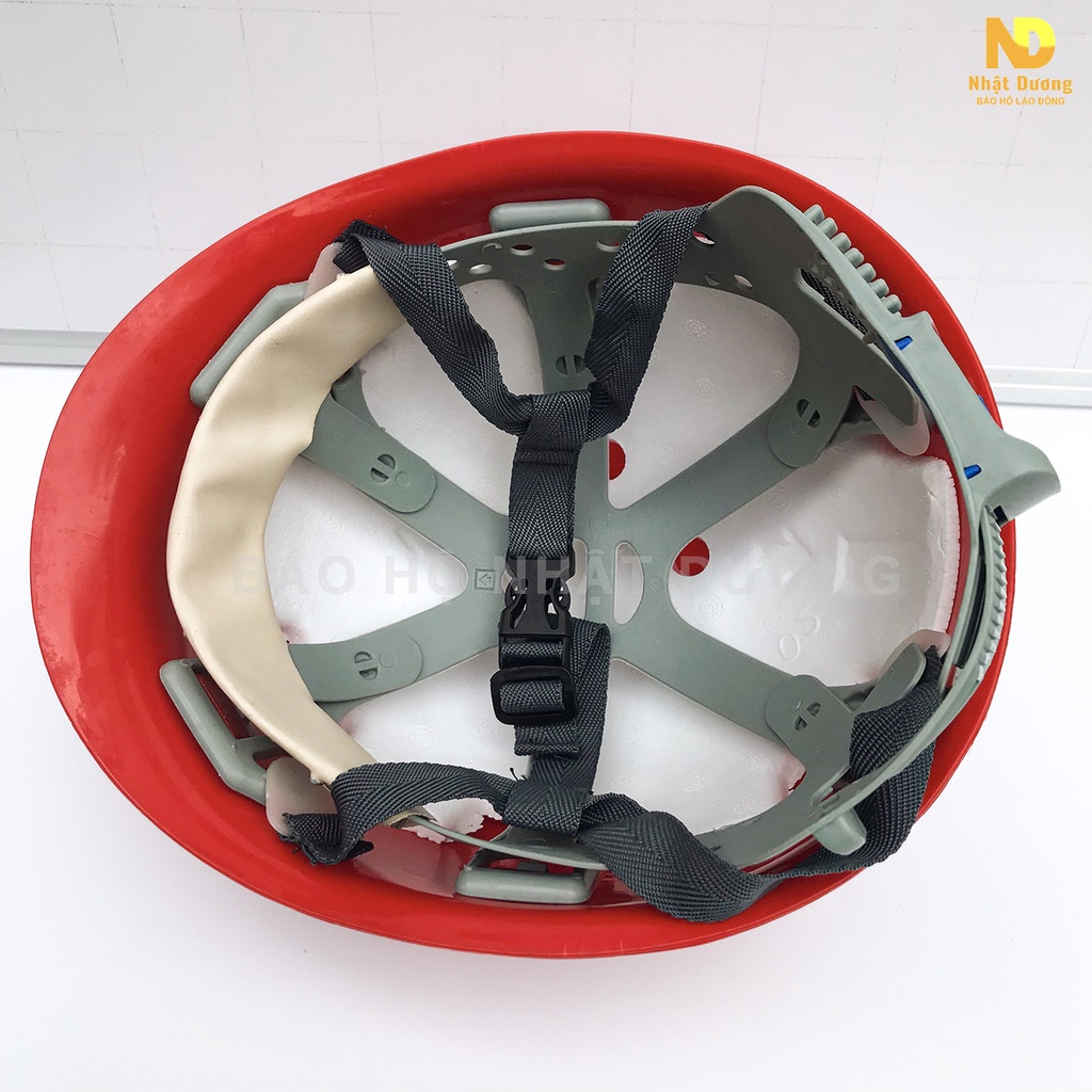 Mũ bảo hộ lao động kiểu nhật màu đỏ N01, Nón bảo hộ lao động có lót xốp Nhật Dương