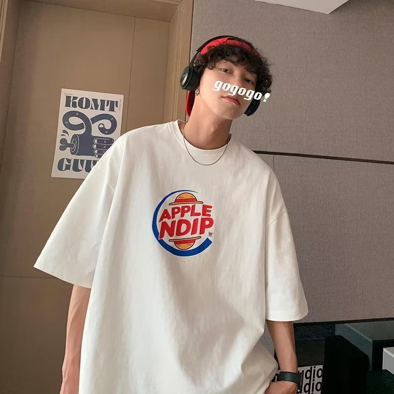 Áo Thun Tay Ngắn Dáng Rộng In Chữ Đơn Giản Thời Trang Mùa Hè Cho Nam Size M-3xl