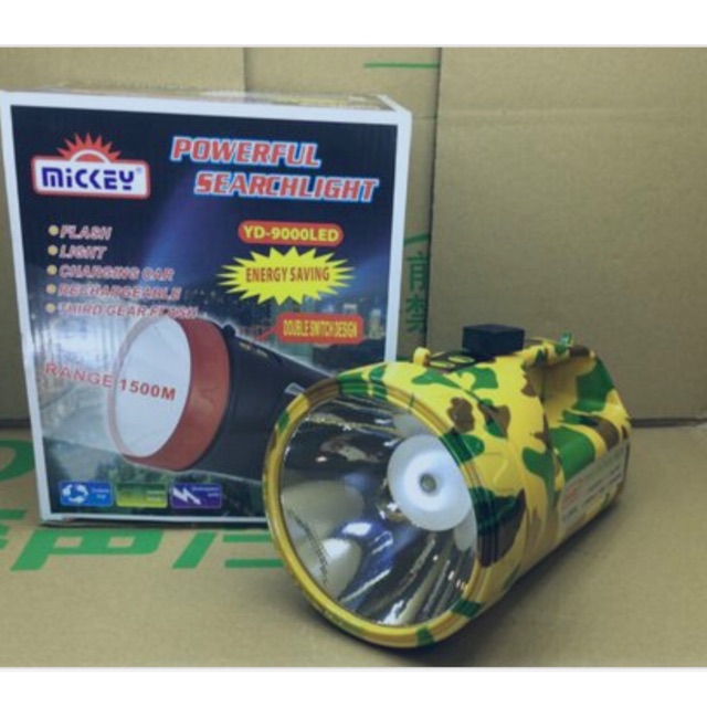 Đèn pin sạc cầm tay led mickey YD-9000 chiếu xa 1500m