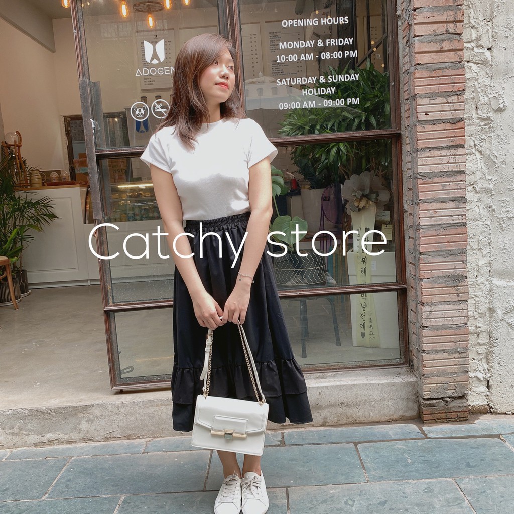 Chân Váy Ulzzang Kaki 2 Tầng - Dáng Suông Cạp Chun Điệu Đà Nữ Tính | BigBuy360 - bigbuy360.vn