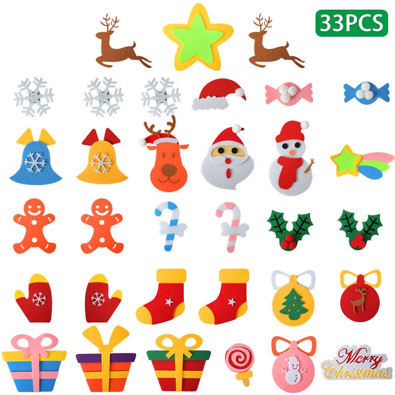 Set 25 / 33 / 40 Phụ Kiện Treo Trang Trí Giáng Sinh Ba Chiều DIY Sản Phẩm Giáng Sinh Sản Phẩm Giáng Sinh
