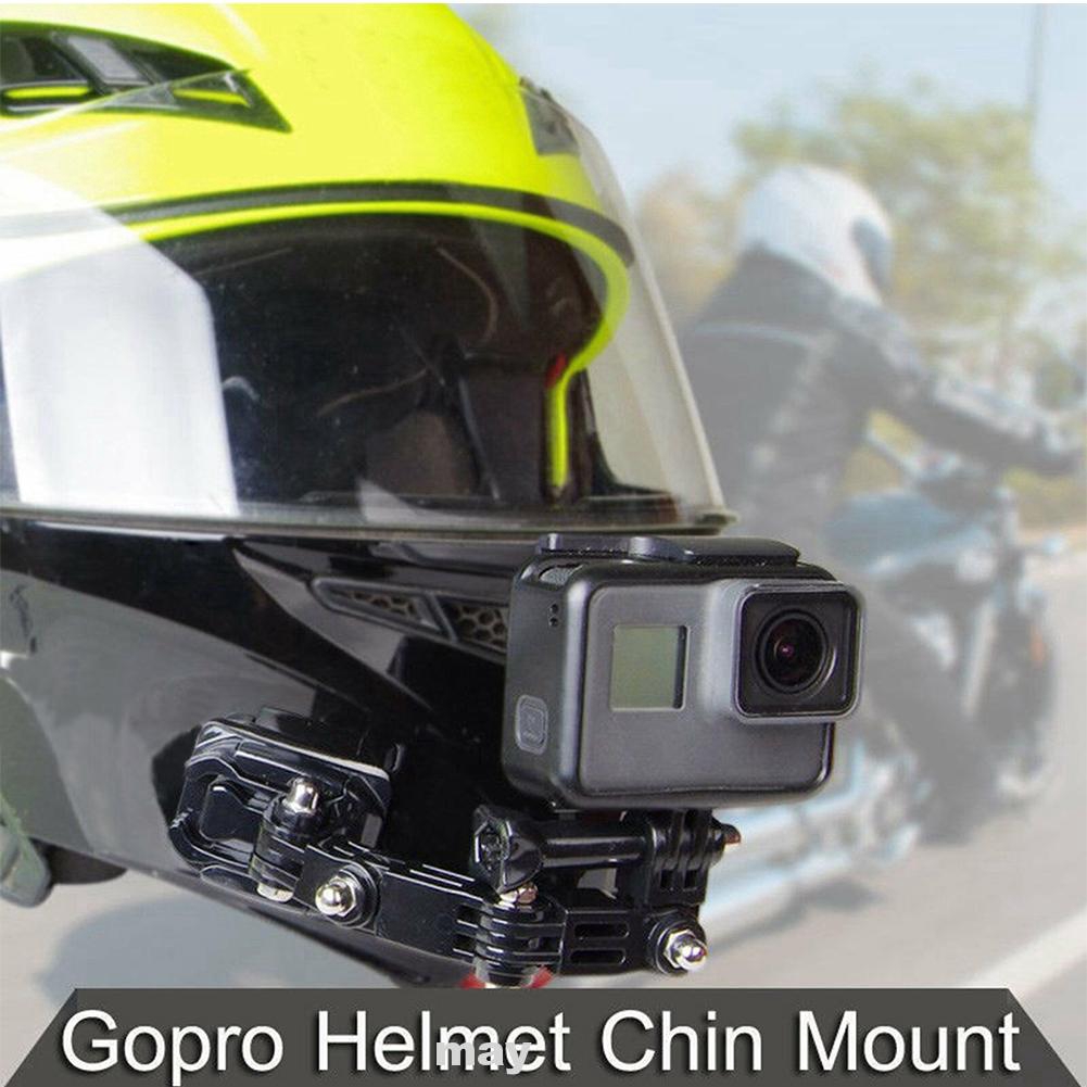 Set giá đỡ 19 món lắp camera GoPro Hero6 lên cằm mũ bảo hiểm khi đi du lịch