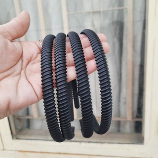 Bờm cài tóc xoắn nhám màu đen (bản 1cm)