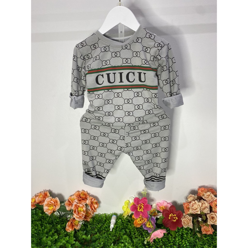 Bộ quần áo thu đông trẻ em 7-17kg dành cho cả bé trai và bé gái mẫu Cuicu