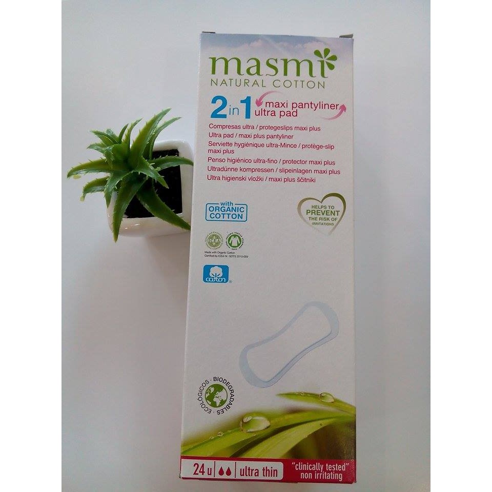 Băng vệ sinh Organic Masmi Maxi Plus 2 in 1