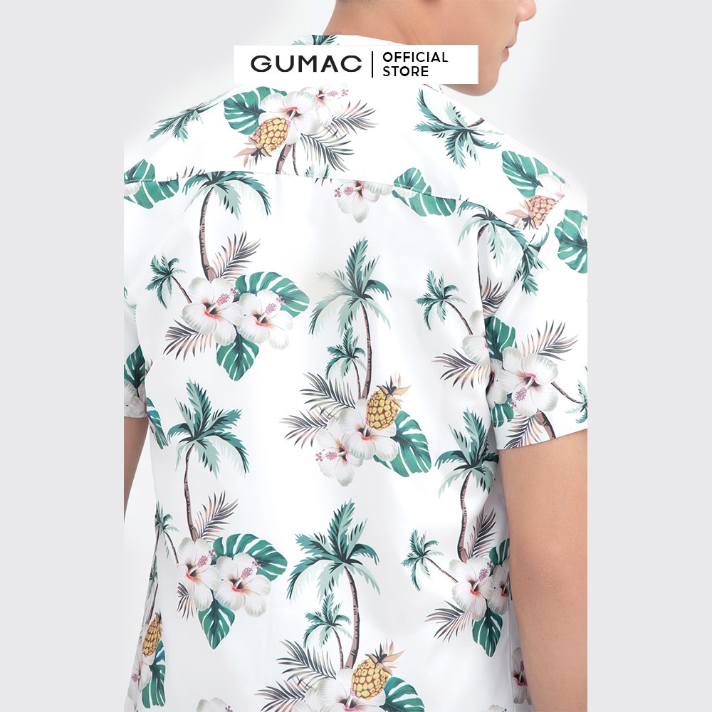 [Mã WABRGD12 giảm 10% đơn 250K] Áo sơ mi nam tay ngắn in cây dừa GUMAC ANB6110 | BigBuy360 - bigbuy360.vn