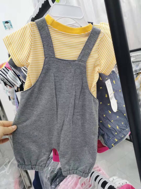 Set áo yếm khủng long xám vàng 3-24M