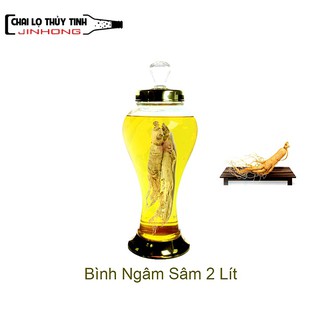 Bình Ngâm Rượu Sâm Thủy Tinh 2 Lít