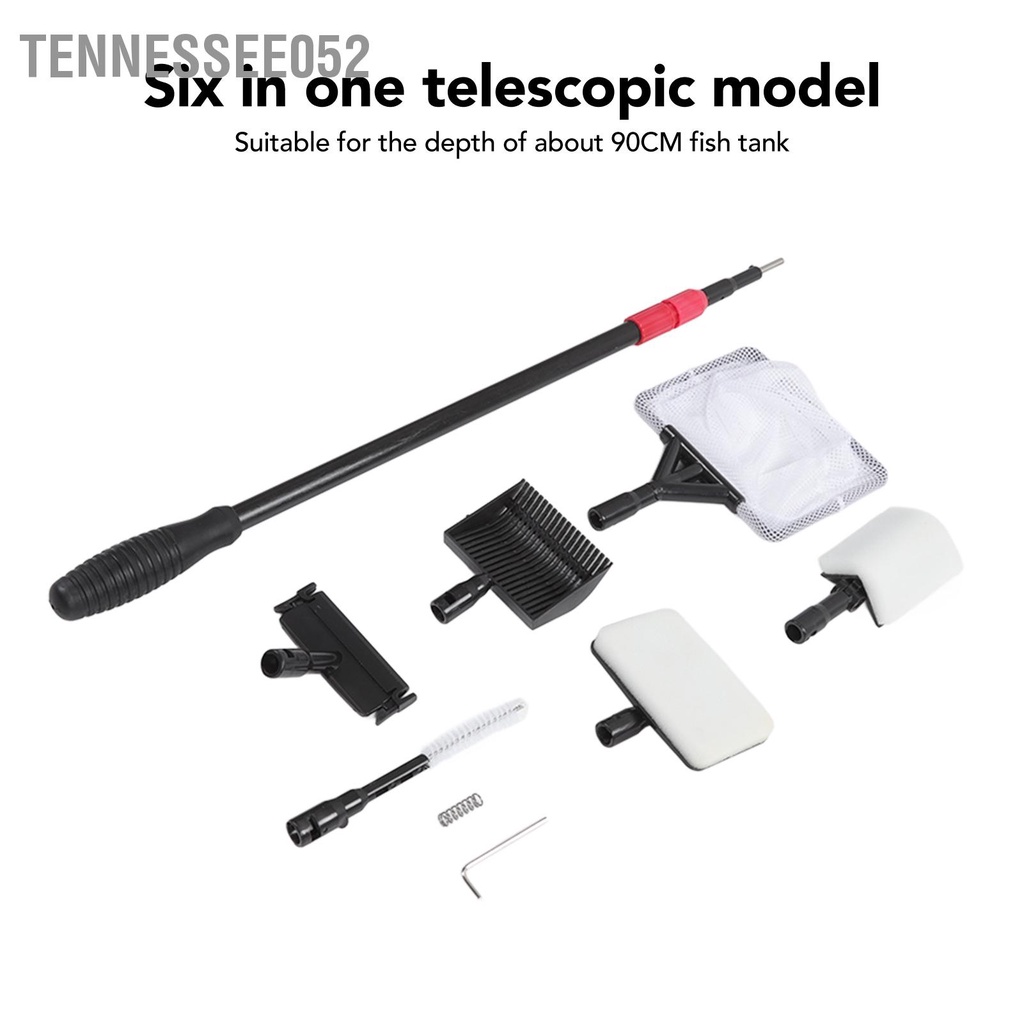 Tennessee052 Bộ vệ sinh bể cá 6 trong 1 làm sạch bền có thể thay thế được với tay cầm kính thiên văn