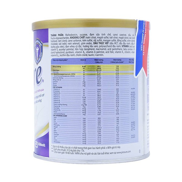 Sữa Bột Abbott Prosure Lon 380g