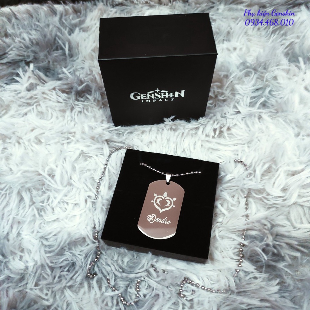 Thẻ khắc đa năng 7 nguyên tố Genshin Impact kèm box cao cấp
