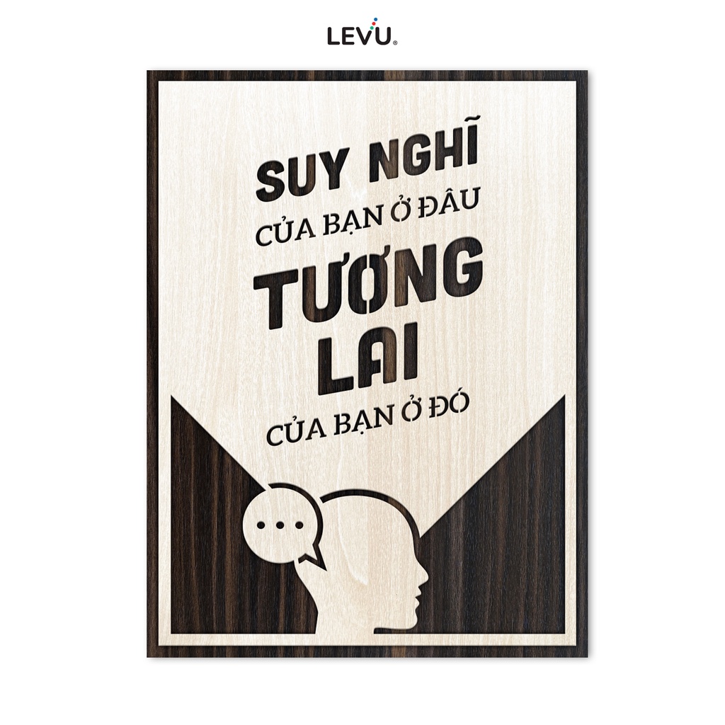 Tranh slogan làm việc LEVU122 "Suy nghĩ của bạn ở đâu tương lai của bạn ở đó"