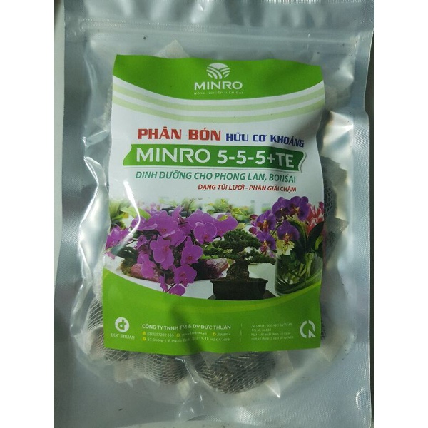MINRO 5-5-5+TE (36 túi/gói) Phân hữu cơ khoáng túi lọc tan chậm dinh dưỡng cho giai đoạn cây con và dưỡng cây