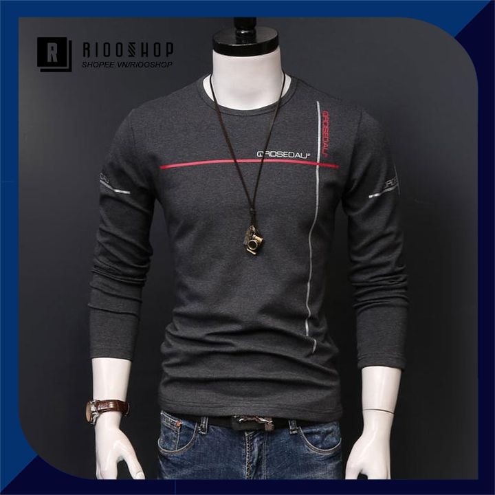 Áo thun nam tay dài hàn quốc góc vuông RKL016- áo phông nam dài tay đẹp Riooshop | BigBuy360 - bigbuy360.vn