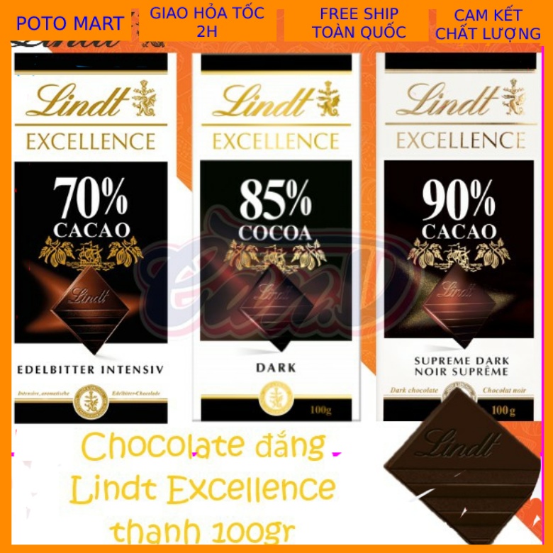 Socola Lindt Excellence 70%,85%,90%Cacao