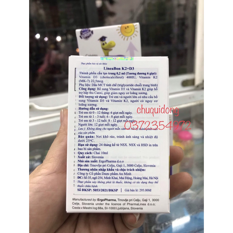 LineaBon vitamin D3 K2 10ml - Vitamin tăng chiều cao cho bé chính hãng