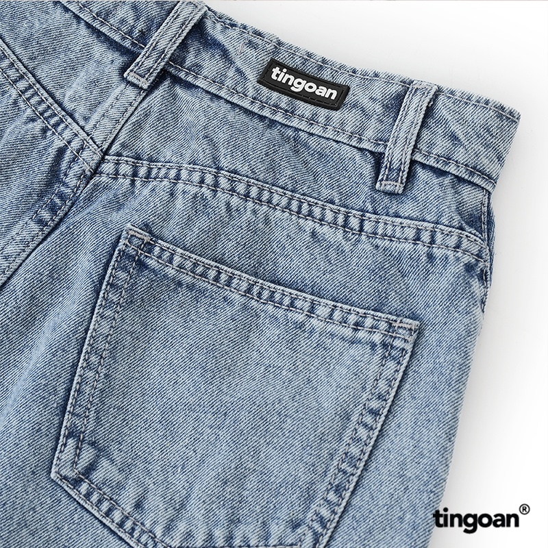TINGOAN® - Quần short bò cắt cạp lệch màu xanh tingoan MASCARA JEANS SHORT/BLUE