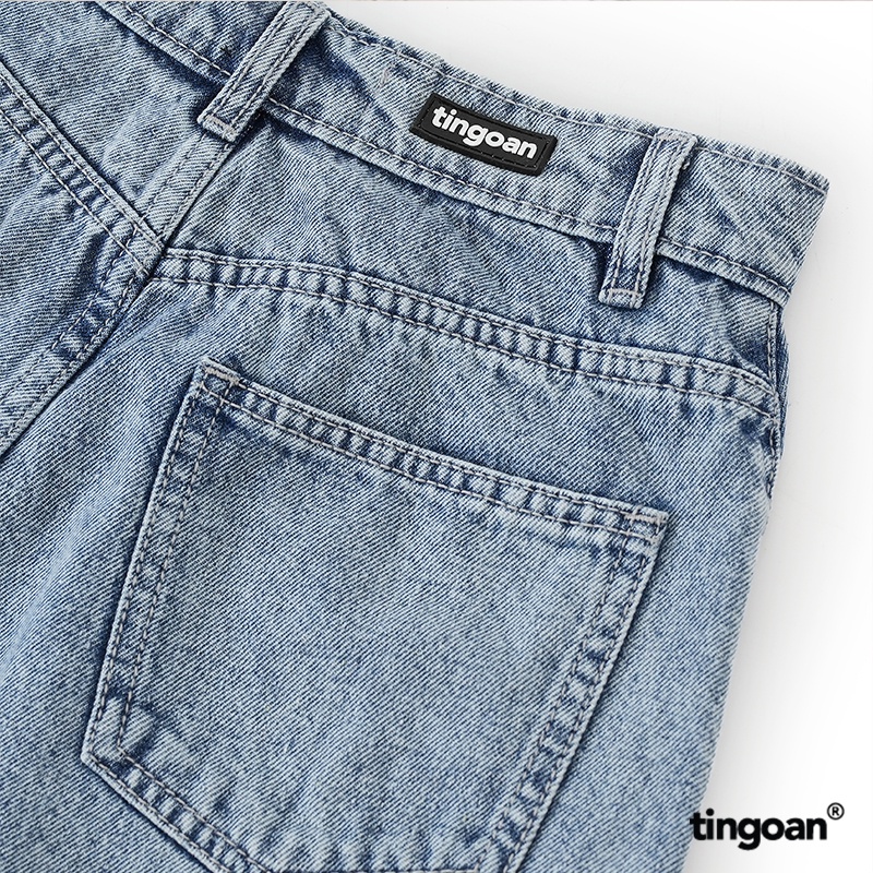 TINGOAN® - Quần shorts bò cắt cạp lệch màu xanh MASCARA JEANS SHORTS/BLUE