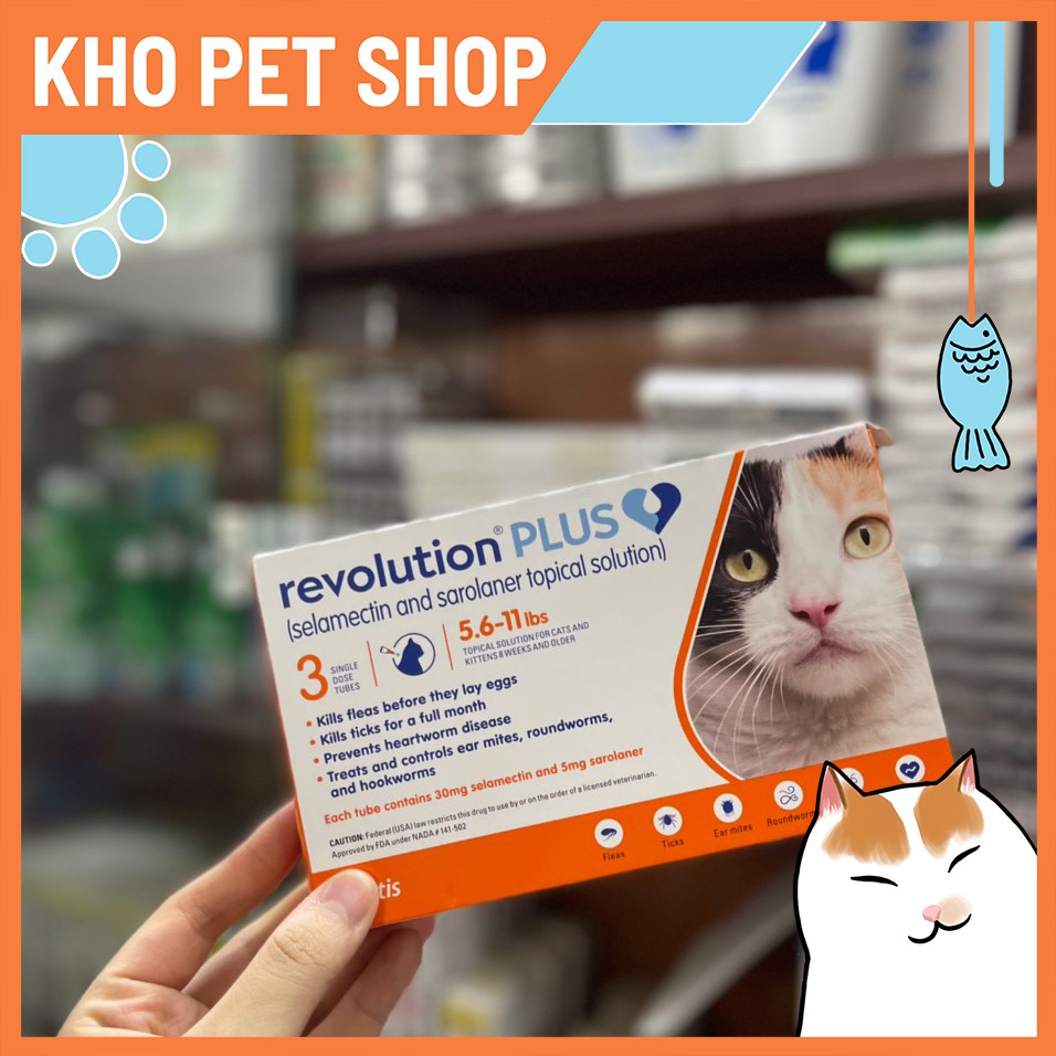 Nhỏ gáy Revolution PLUS cho mèo 2.5-5kg (1 tuýp)