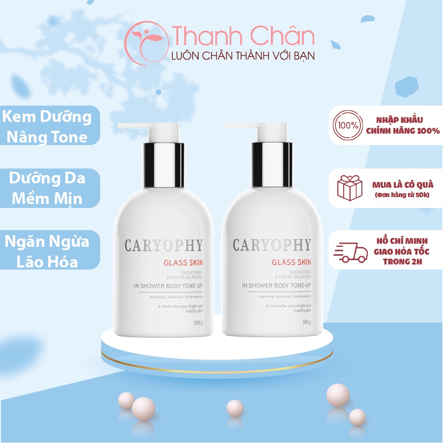 Kem Dưỡng Thể Trắng Da, Nâng Tông CARYOPHY GLASS SKIN IN SHOWER BODY TONE-UP 300ml