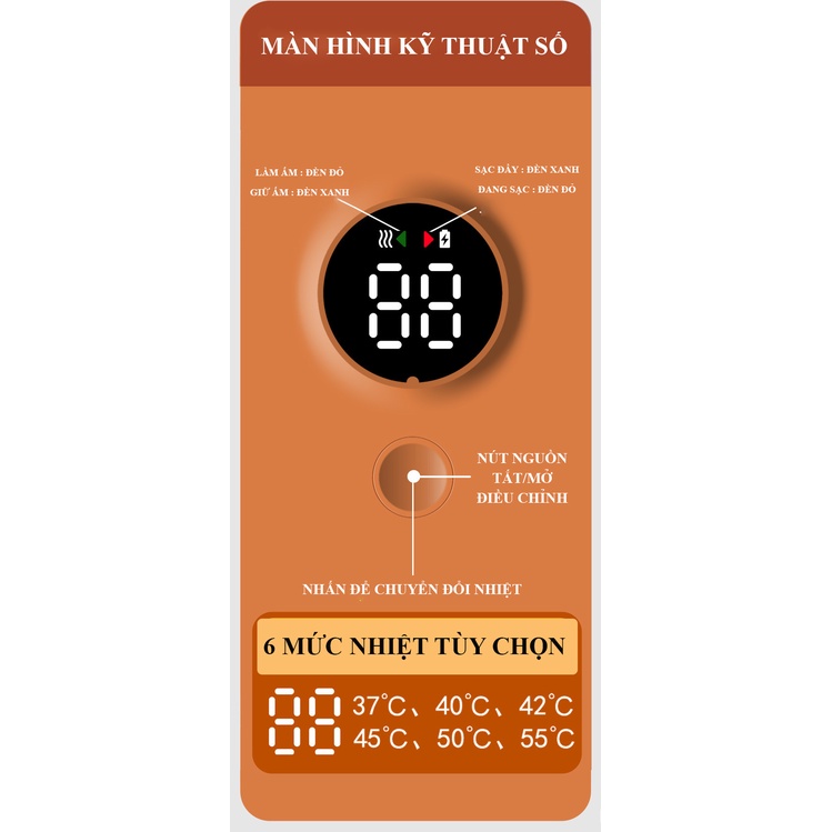 Máy Hâm Sữa Tiệt Trùng LAS02 FINOSE Không Dây Giữ Nóng Liên Tục, Màn Hình Kĩ Thuật Số Thông Minh