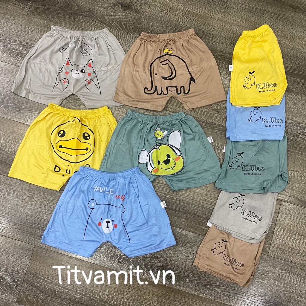 Quần đùi thun lạnh mông thú, quần thun lạnh cho bé trai, bé gái