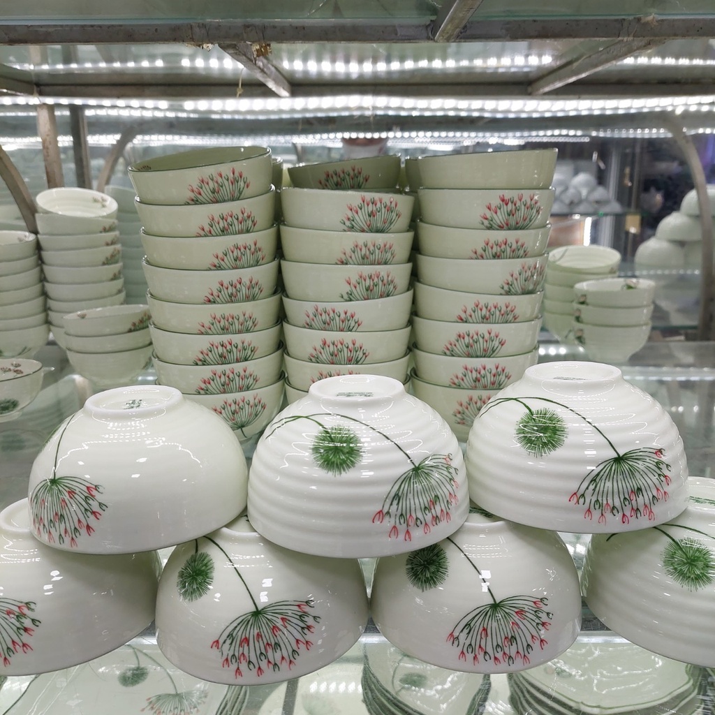 Bát ăn cơm Bát tràng, Bát con nhiều mẫu mã theo Bộ mặt trời hoặc họa tiết riêng: kích thước tiêu chuẩn đk 10.5