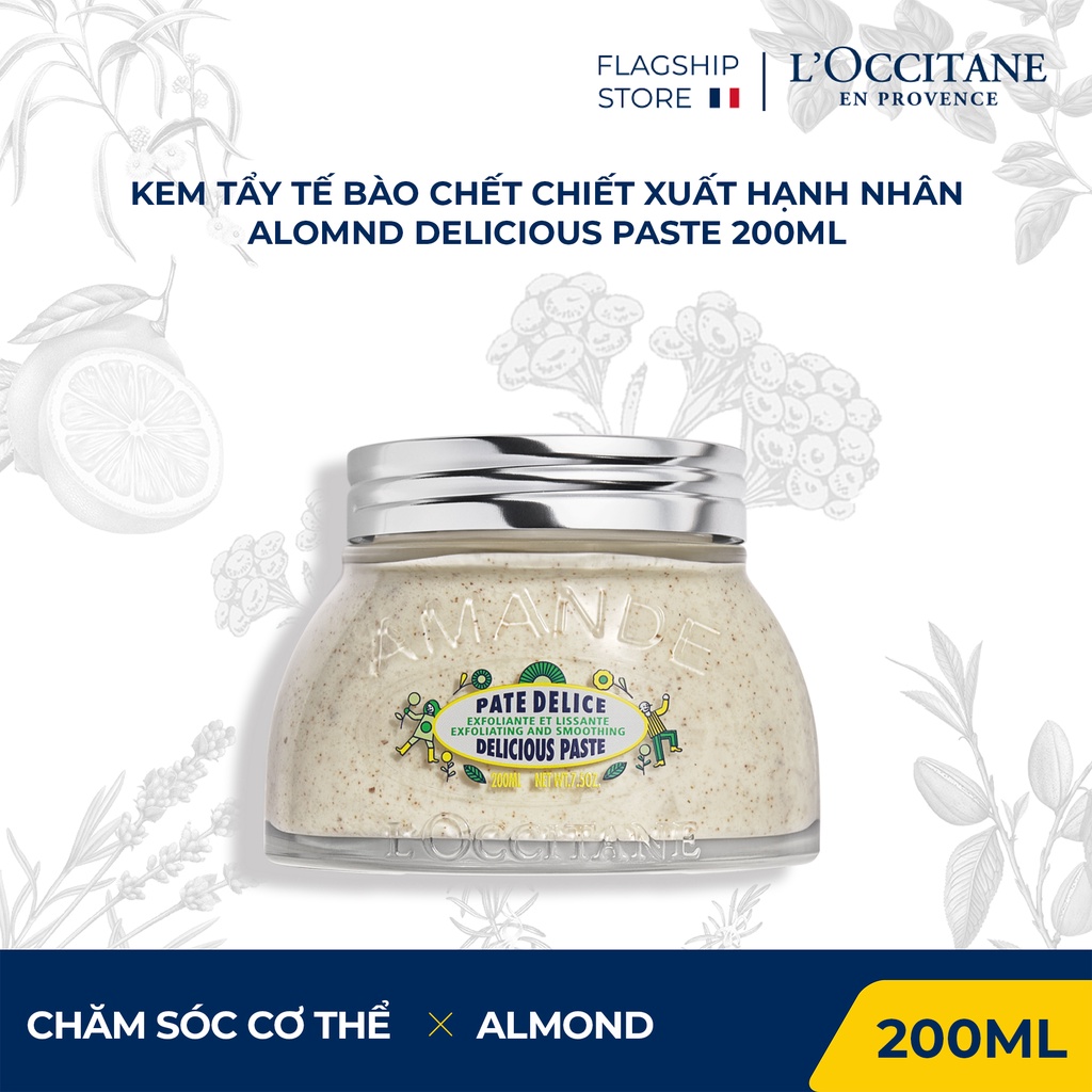 Kem tẩy tế bào chết chiết xuất hạnh nhân L'Occitane Delicious Paste 200ml