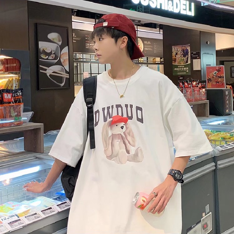 Áo Thun Tay Ngắn Cổ Tròn In Chữ Thoải Mái Thời Trang Mùa Hè Phong Cách Hàn Quốc Cho Nam Giới Size M-8XL