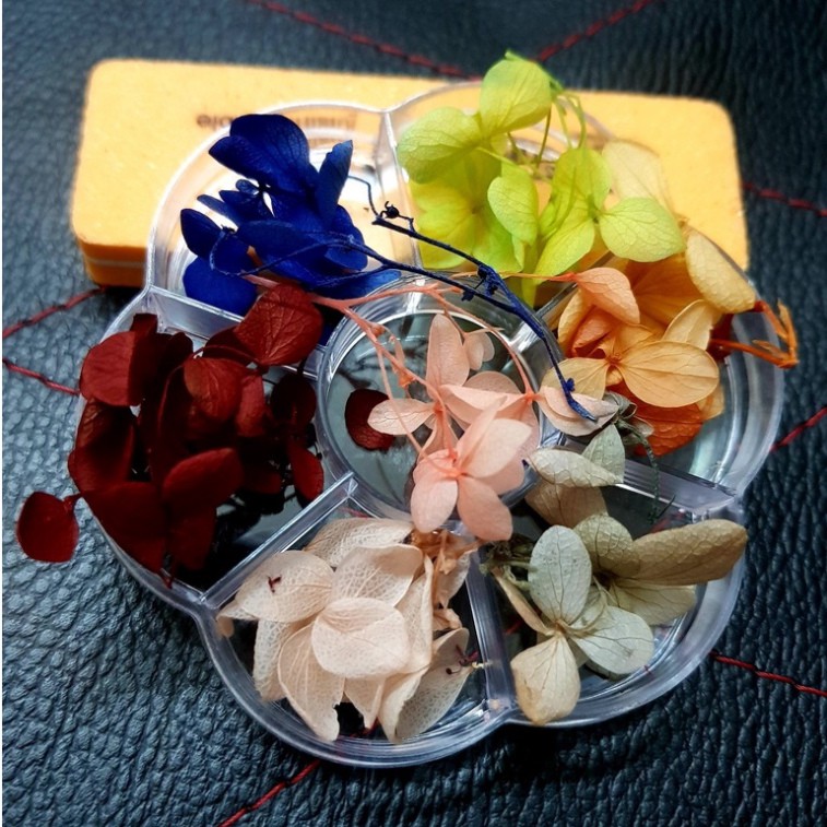 Hoa khô lụa cánh to ẩn móng nail trang trí móng