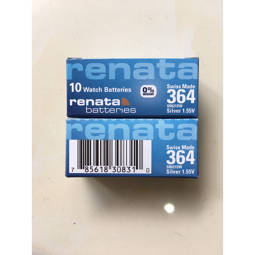 Hộp 10 viên pin Renata SR621SW 364 LR621 SR621 164 AG1 G1 Thuỵ Sĩ